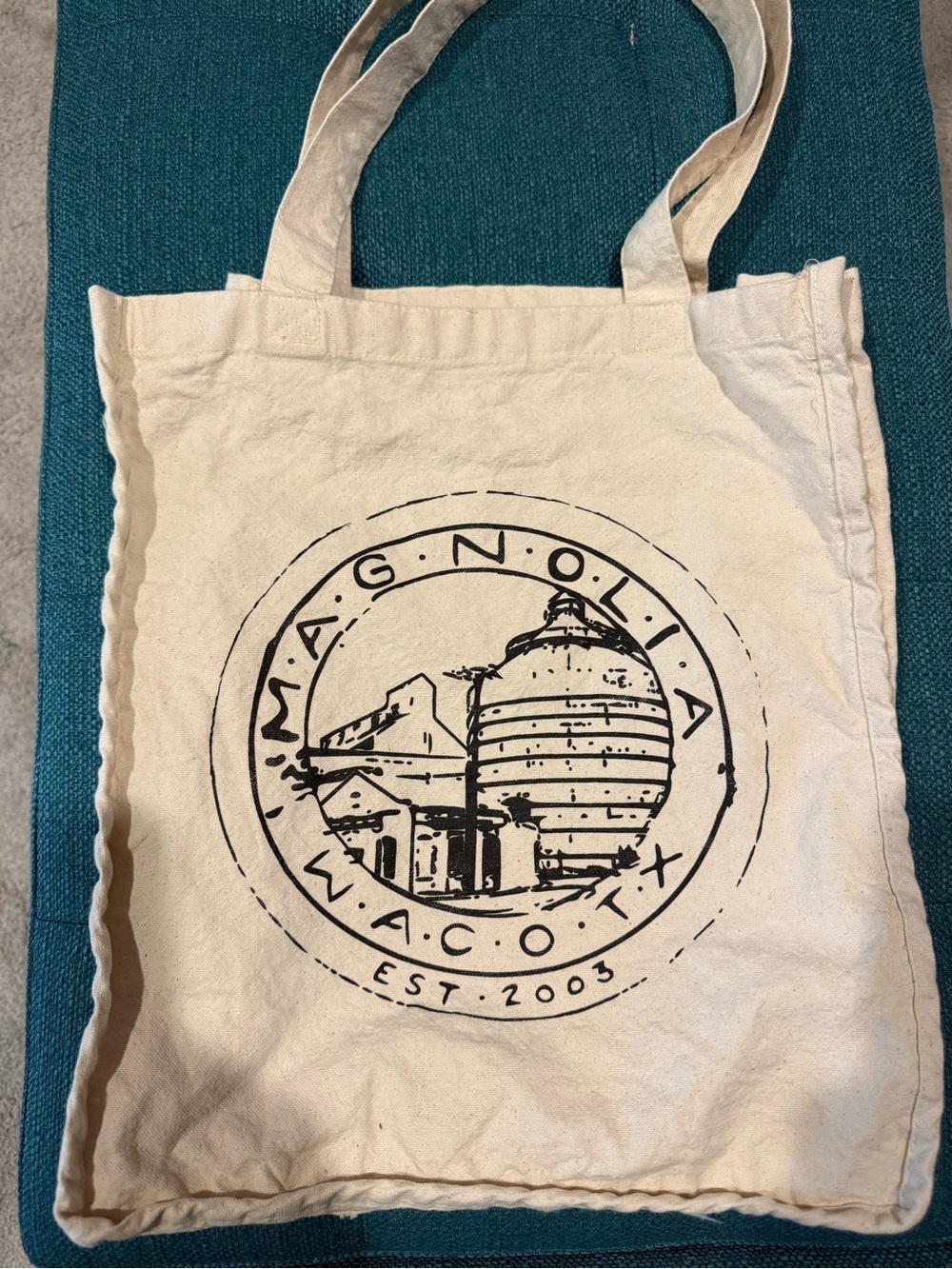 Magnolia Canvas Tote in Cream with Black Logo